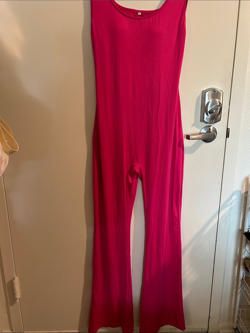 Sleeveless Hot Pink Stretch Jumpsuit